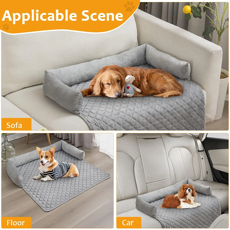 Benepaw Comfortable Dog Beds Pet Couch For Small Medium Large Dogs Durable Anti-slip Puppy Sofa Cushion With Pillows Washable