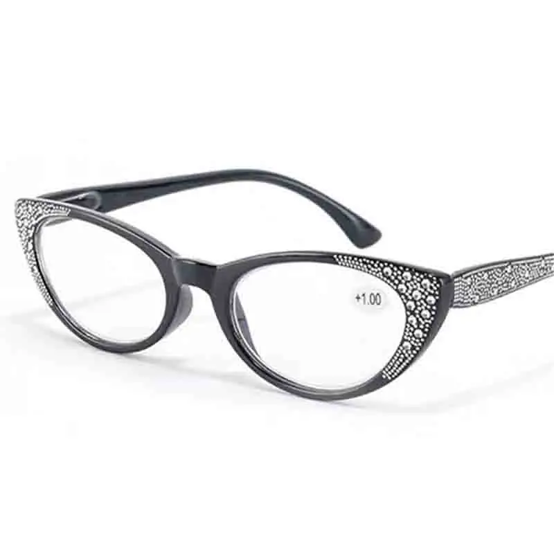 Diamond Cat Eye Reading Glasses Women Vintage Frame Multicolor Designer Fashion Presbyopic Eyewear Diopte+175 +225 +275