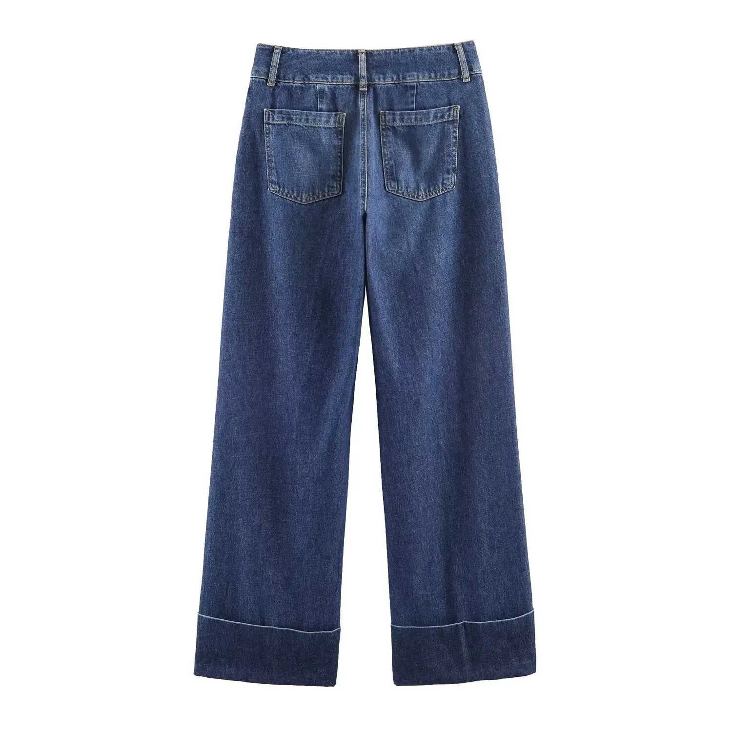 Women's straight-leg low-rise jeans with rolled hem   BP03