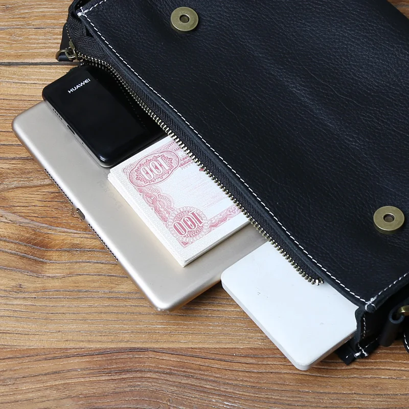 Nzpj Echt leder Herren Umhängetasche Top Layer Rindsleder Umhängetasche Umhängetasche Tablet Tasche geeignet für 10 Zoll iPad – Detail 12