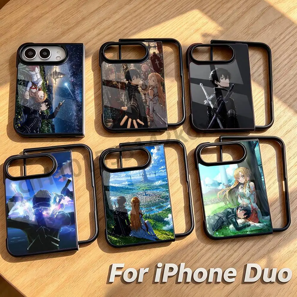 S-Sword Art Anime Case For iPhone Duo Foldable Phone Shockproof Anti-Slip Anti-Fingerprint Full Cover
