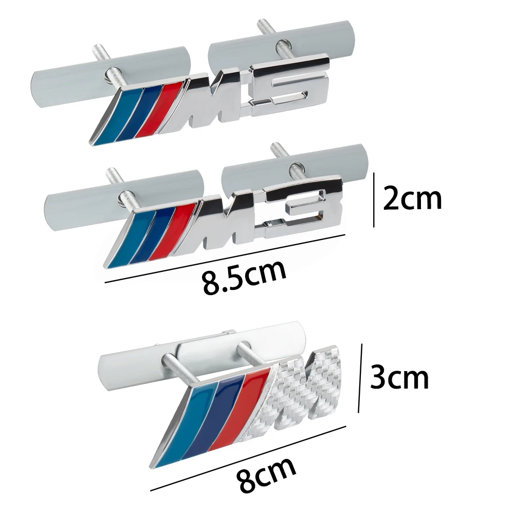 Car Front Grille Badge 3D Metal Sticker For BMW M Power X3 X1 X2 X5 X6 E36 E60 E90 E46 E39 E70 E53 E30 E87 M3 M5 Accessories