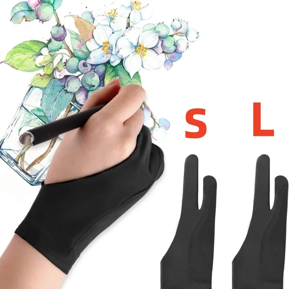 Right Left Hand Two-finger Painting Gloves Thickened  Anti-touch Pollution Anti-dirty Glove for IPad Tablet Touch Screen Drawing