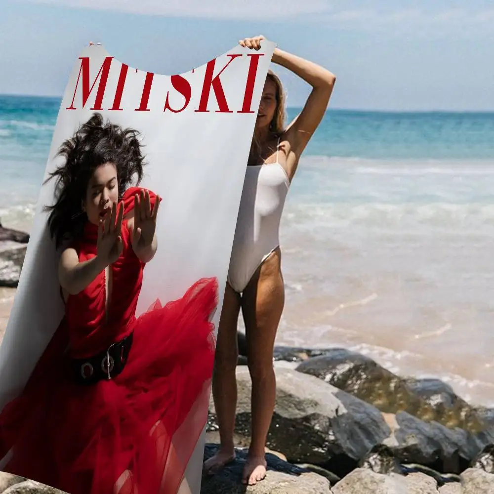 Singer Mitski First Love Tv French Exit Pop Music Album Bath Towel Soft Water Absorbing  For Decorative Cartoon Beach Towel