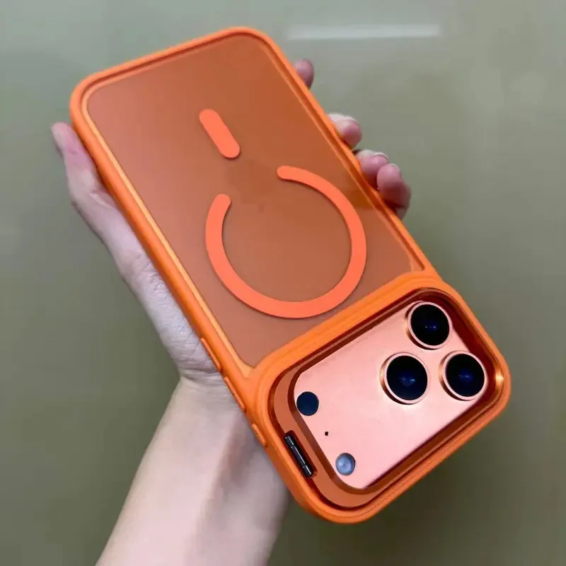 

HPOD Designed New Metal Bracket Frosted Matte Translucent For Magsafe Magnetic Case iPhone 17 Air 16 1 Pro Max Cover