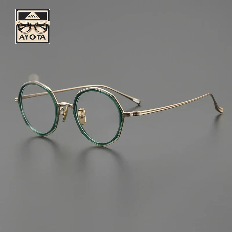 

Retro Ultra Light Eyeglass Frame Men's Designer Brand Polygonal Pure Titanium Myopia Reading Women's Prescription Glasses