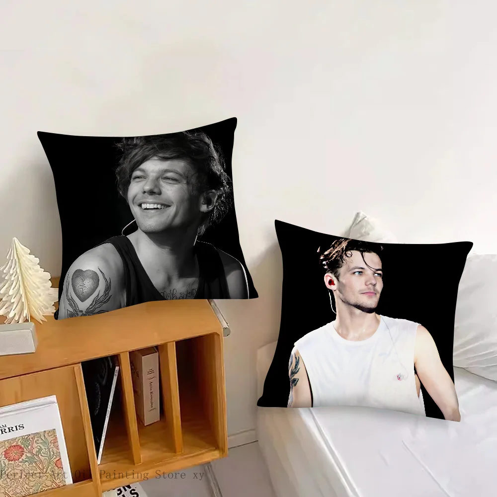 L-Louis Hot Singer T-Tomlinsons Pillow Case Fashion Square Pillowcase Bedroom Sofa Room Ins Decoration Leisure Cushion Cover