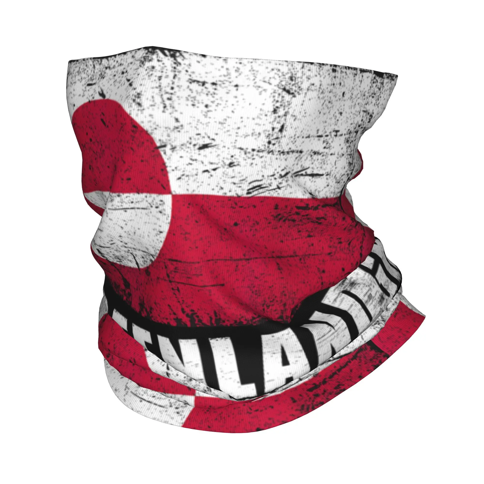 

Grunge Country Flag Greenland Bandana Neck Gaiter Printed Wrap Scarf Multi-use Headwear Riding for Men Women Adult Windproof