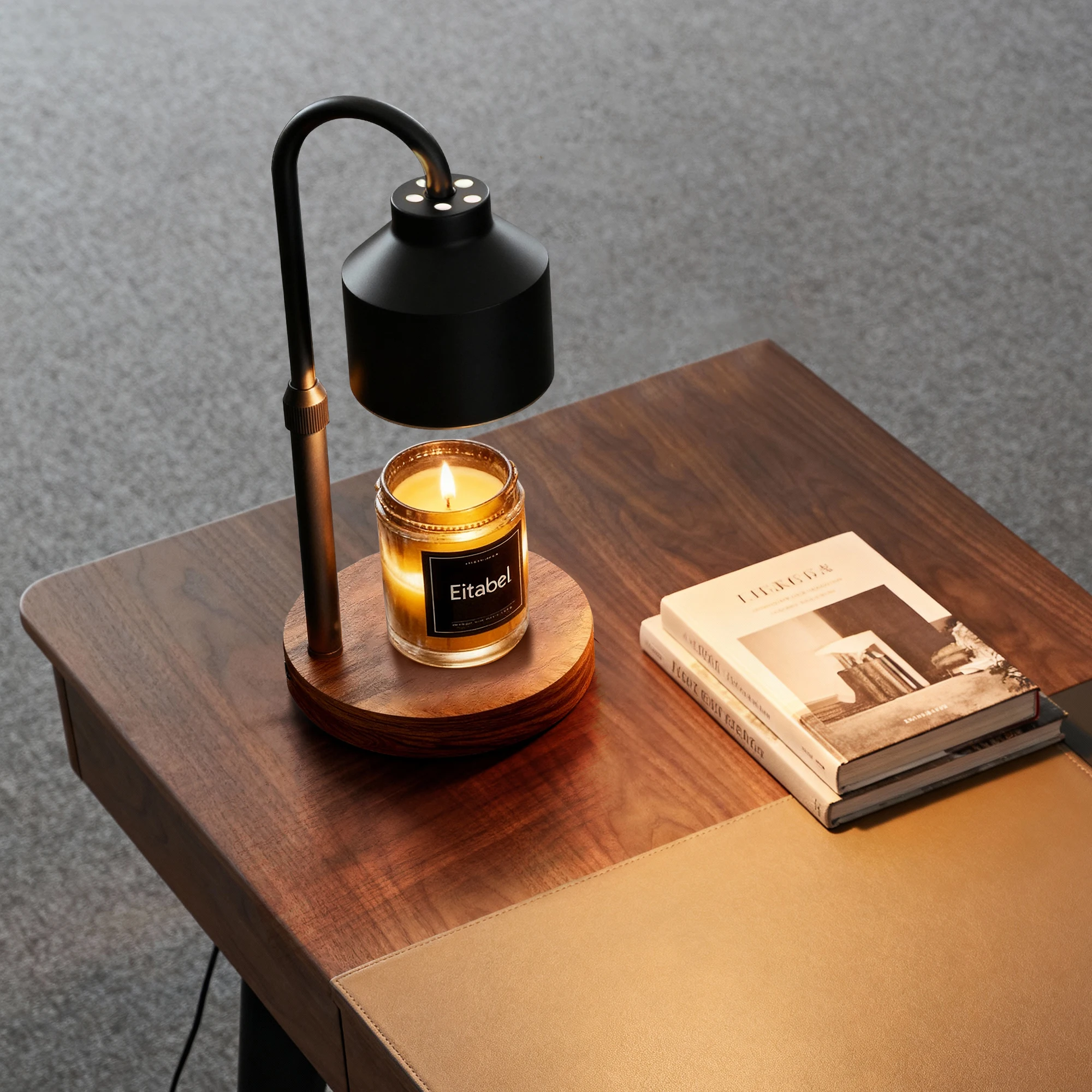 Atmospheric Wax Melting Lamp, Electric Candle Heater with Timer, Adjustable Height, Suitable for Jar Candles, Includes 2 Bulbs view 4
