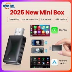 Bezprzewodowy Adapter Carplay Android Auto 2in 1 Smart Dongle 2024 5G WIFI dla iphone Android telefon dla Volvo Benz Mg Kia Chery VW