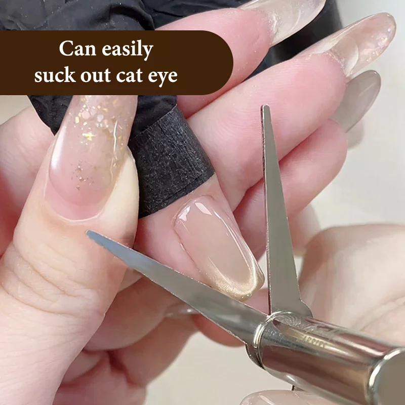 Professional Dual Ended French Cat Eye Magnet Nail Art Tool For Diy Gel Polish To Create V Shape Crescent Line Manicure