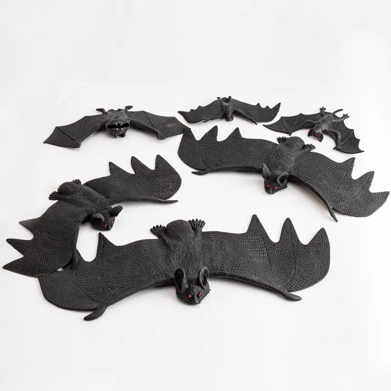 Simulation Bat TPR Soft Rubber Halloween Prank Animal Model Scary Pendant Rubber Bat Venue Decoration Props April Fool's Toys