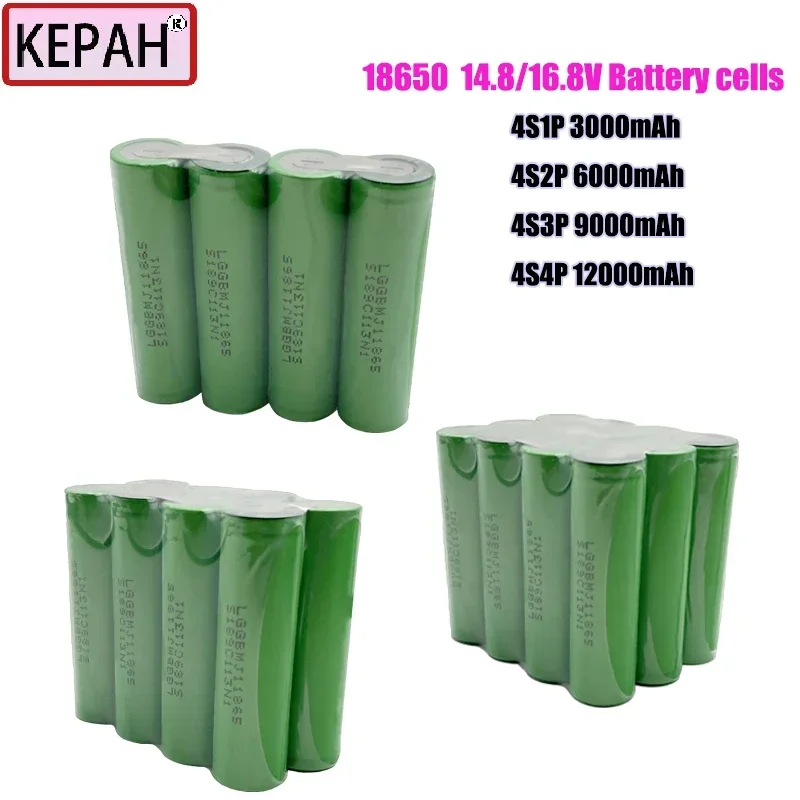 14.8V/16.8V 4S1P 4S2P 4S3P 4S4P tool 18650 3C power battery , assembleable for toys electric drill Water gun, mobile fan,etc
