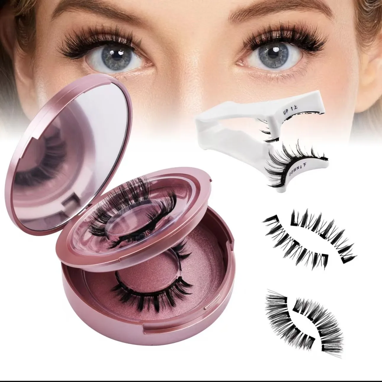 Hot-Selling False Eyelashes Magnet Eyelashes Natural Style Magnetic Eyelash Set Mioumei