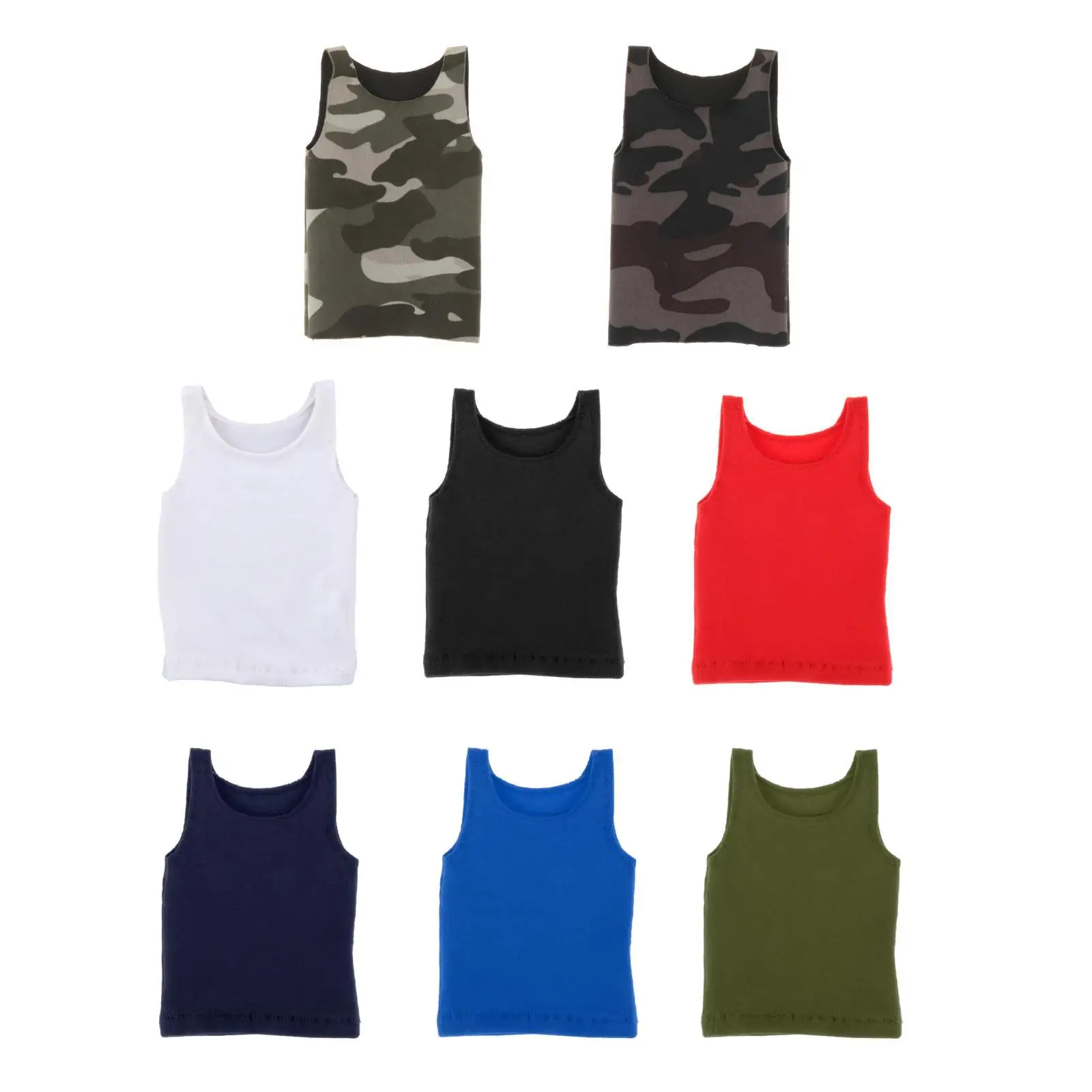 1/6 Scale Men Figures T Shirt Sleeveless Vest, Handmade Doll Clothes for 12