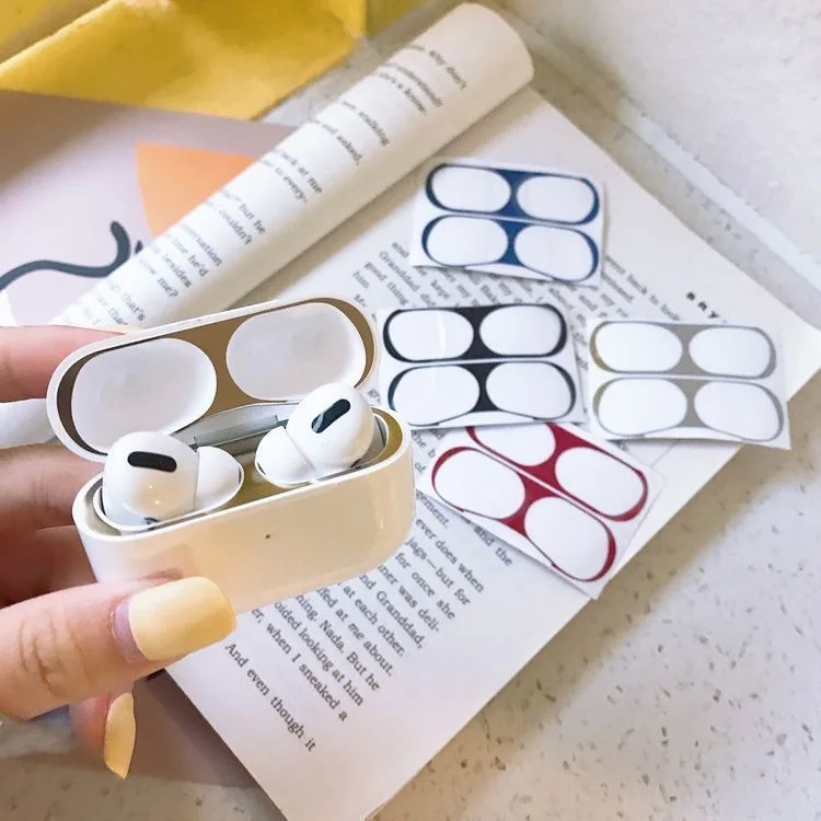 สำหรับ Airpods Pro 2สติกเกอร์ฝุ่นอุปกรณ์เสริมหูฟังโลหะสติกเกอร์สำหรับ Apple Airpod 3 Pro 2รุ่นป้องกันฟิล์ม
