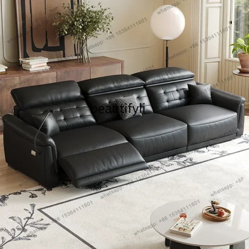 

Modern Minimalist Space Electric Cabin Functional Recliner Living Room Cat Scratching Cloth Three-Person Small Apartment