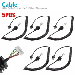 5pcs HM-152 Hand Microphone 8 Pin Cable Cord for ICOM HM152 HM154 IC-2820H F121 IC F221 Walkie Talk PTT Mic Speaker Accessory