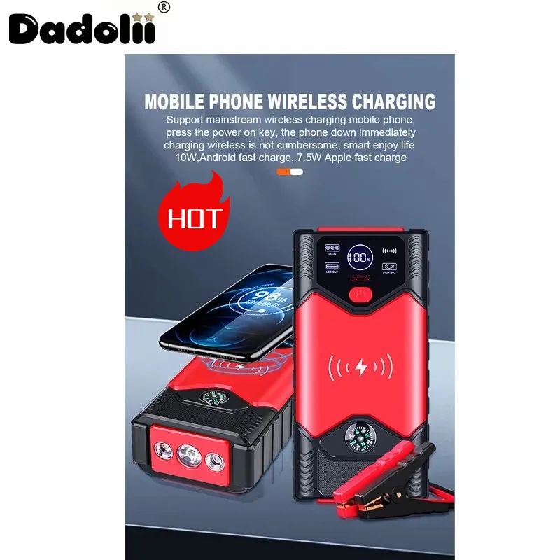 

12V 98000mAh Car Jump Starter - Emergency Booster for Dead Batteries | Portable Power Bank with LED Light | Auto Rescue Charger