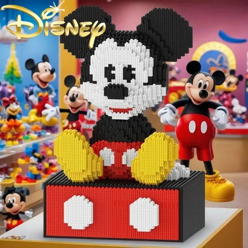 Disney's New Mickey Building Block Toys Splicing Building Block Ornaments Educational Children's Toys Children's Birthday Gift