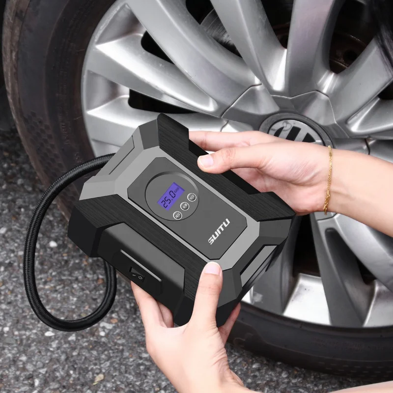 Portable Car Tire Inflator 150 PSI Air Compressor with Digital Manometer Electric Air Pump with Light