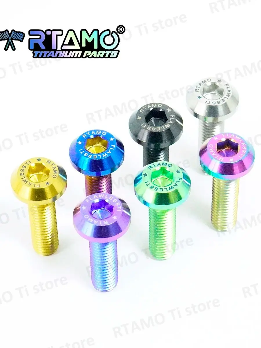 AliExpress RTAMO Gr5 Titanium Bolt M8X15/20/25/30/35/40mm Allen Head Ti Screw For Bicycle Motorbike Brake