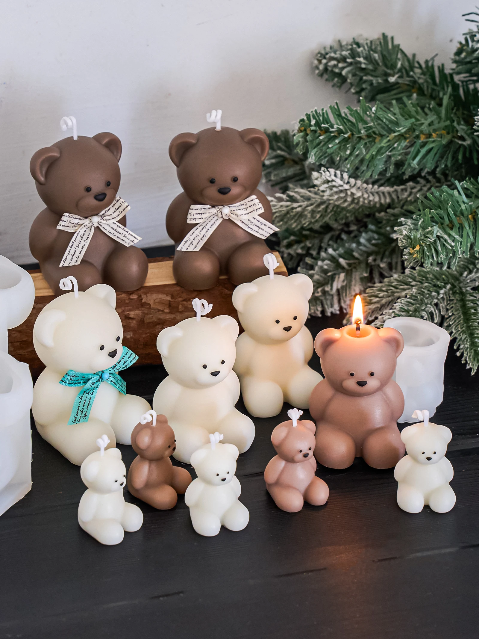 DIY Duftkerzen Bär Silikonform handgemachte Seifenherstellung und Harzguss 3D niedliche Tierform Formen Home Decor