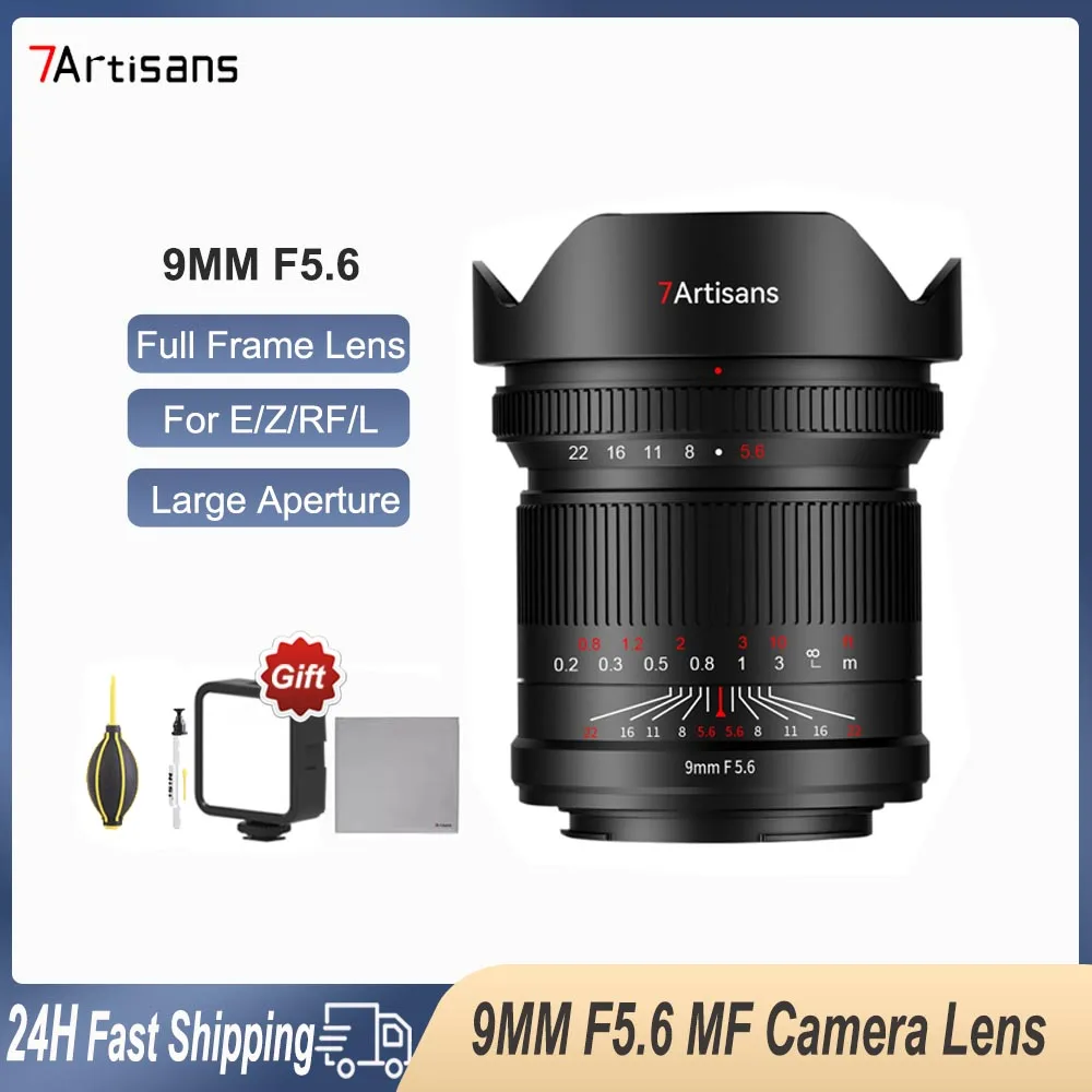 

7artisans 9mm F5.6 Large Aperture Full Frame Manual Focus Camera Lens For Canon RF Nikon Z Sony E L mount cameras