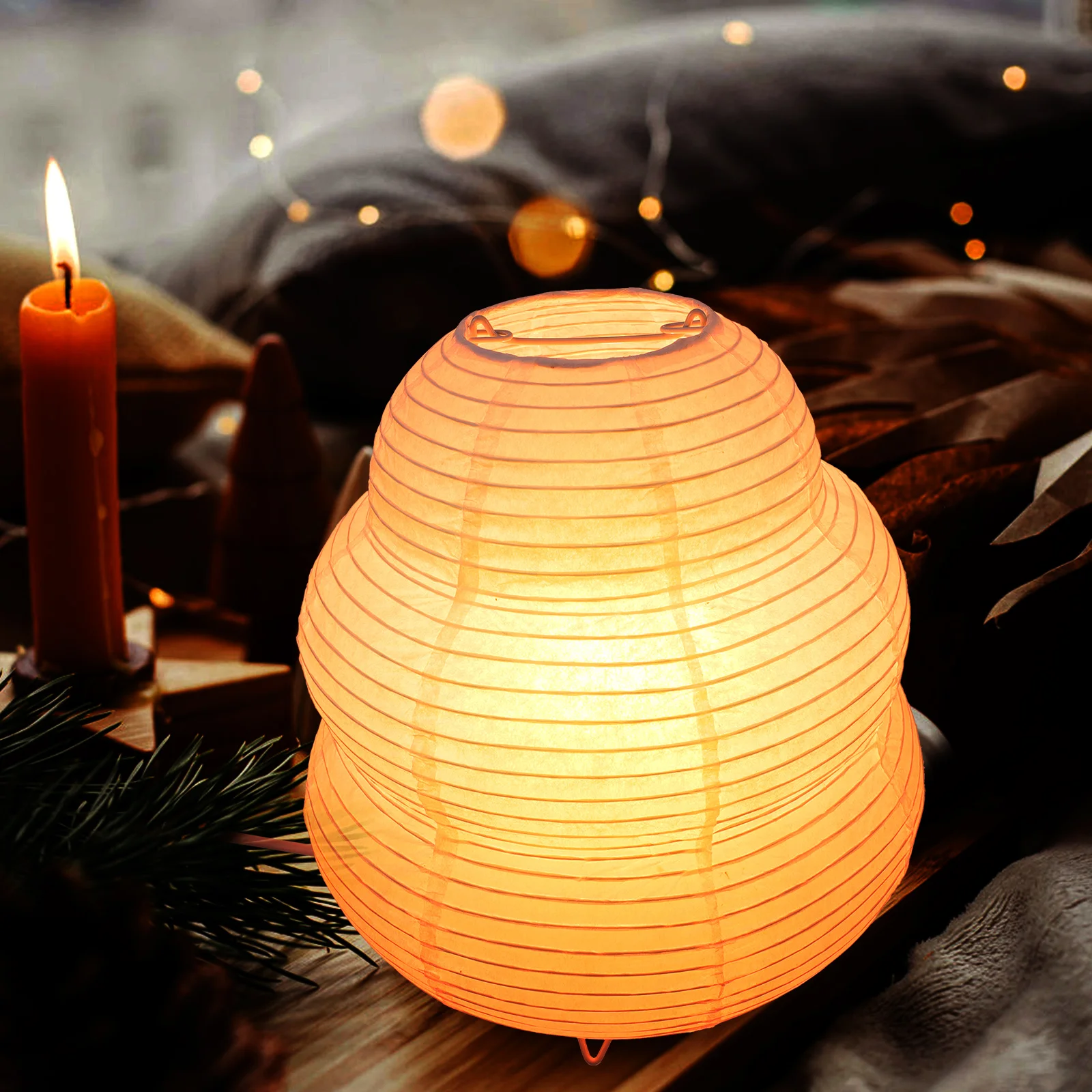 

Soft Light Night Lamps Rice Paper Lantern Bedroom Study Small Table Lamp E14 Socket Japanese Style Warm Feeding Light
