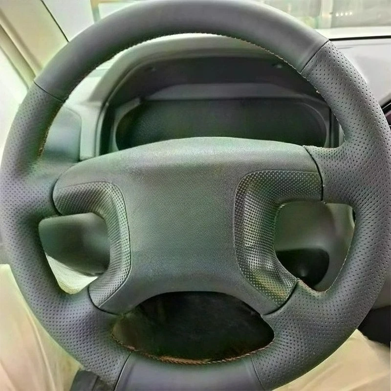 

Сшитый вручную ремонтный износостойкий черный кожаный чехол на руль автомобиля для Mitsubishi Pajero v73 v77 2004-2008