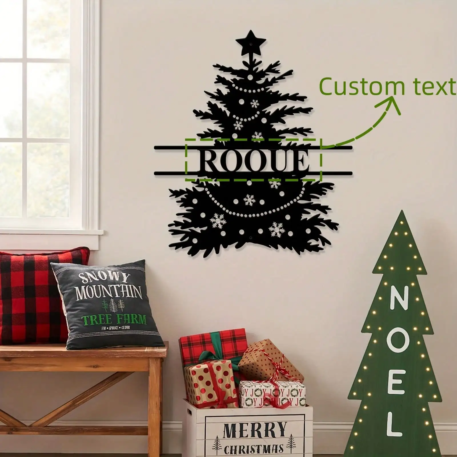 

Custom Metal Tree Wall Art Personalized Name Decor for Home Bedroom Living Room Kitchen