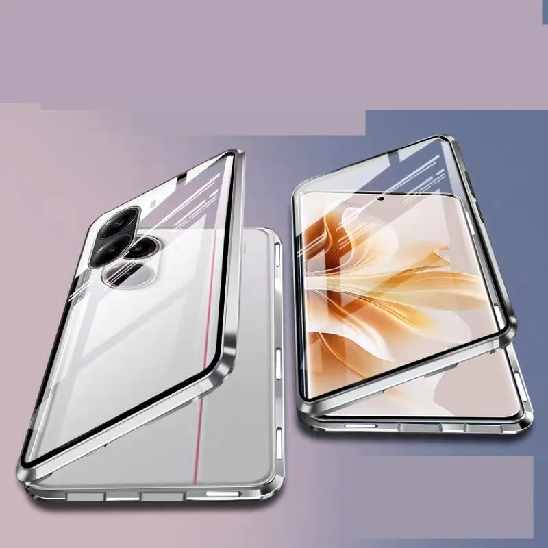 

For POCO F7 Metal Frame Double Sided Glass Magnetic Phone Case For POCO F7 Redmi Turbo 4 Pro Camera Lens Cover