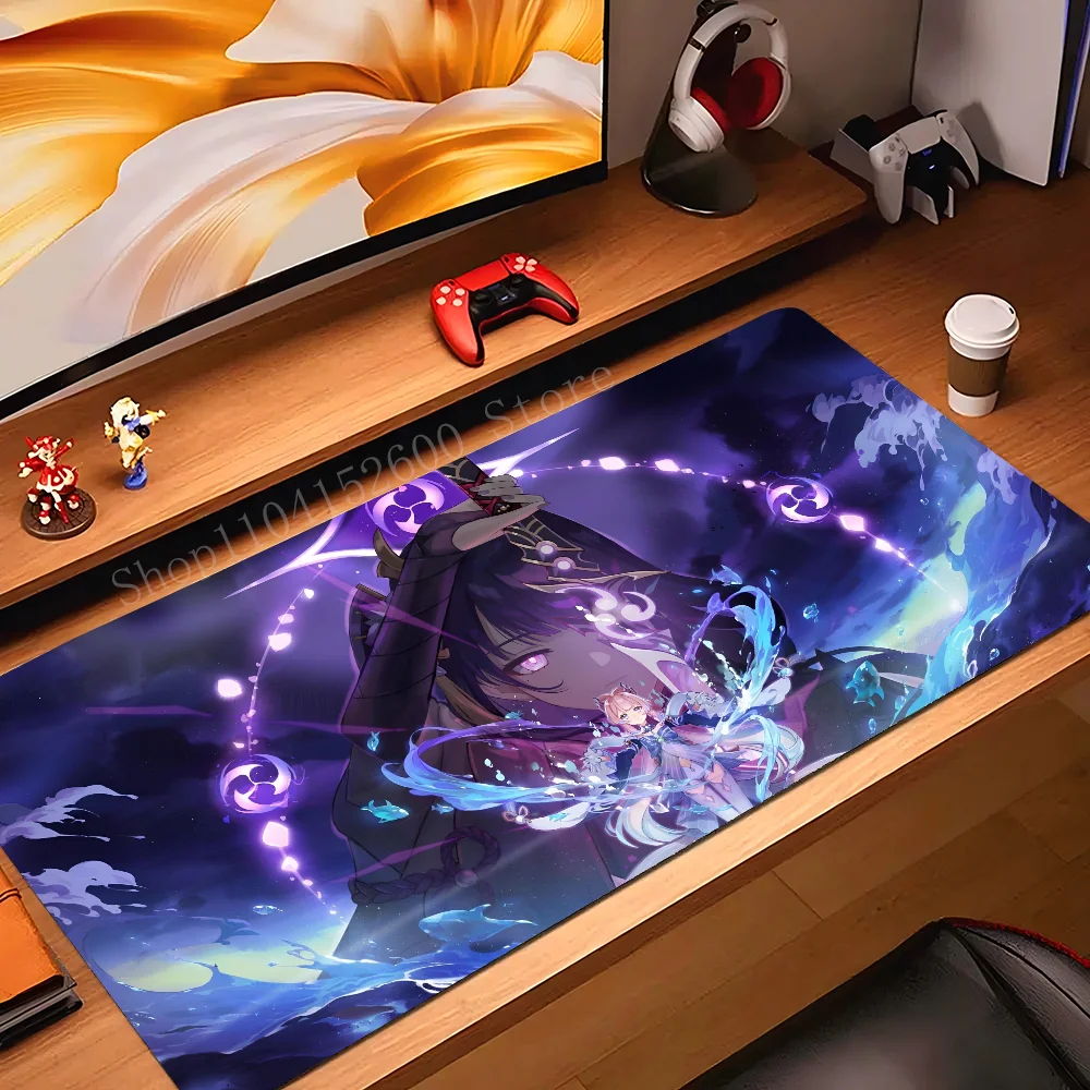 

Raiden Shogun Genshin Impact Mousepad Mouse Mat Desk Mat With Pad Gaming Accessories Prime Gaming XXL Keyboard Pad