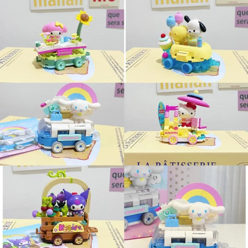 

Keeppley Sanrio Hello Kitty My Melody Kuromi Pochacco Cinnamoroll Hangyodon Cartoon Anime Figure DIY Toy Model Kid Birthday Gift