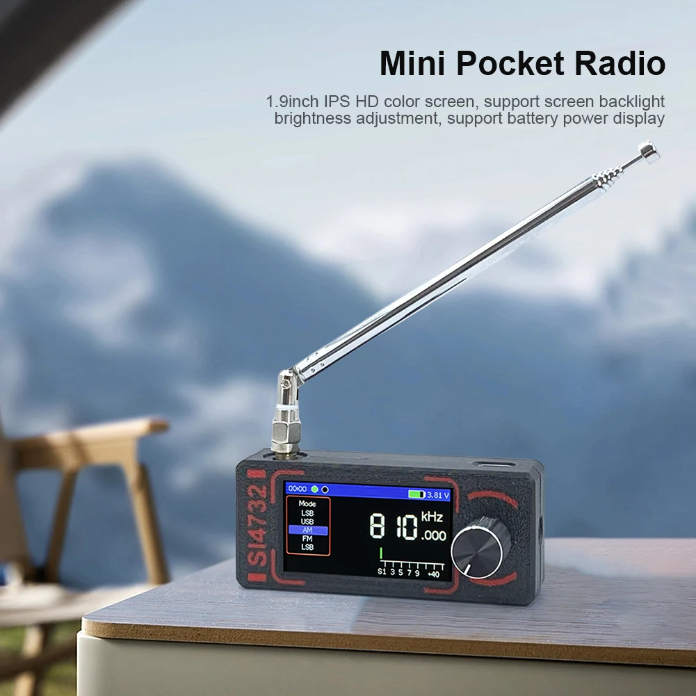 

Mini SI4732 DSP Radio Full Band Mini Receiver 1.9inch IPS Screen LSB USB AM FM Radio Pocket Radio Gifts for Seniors Elderly