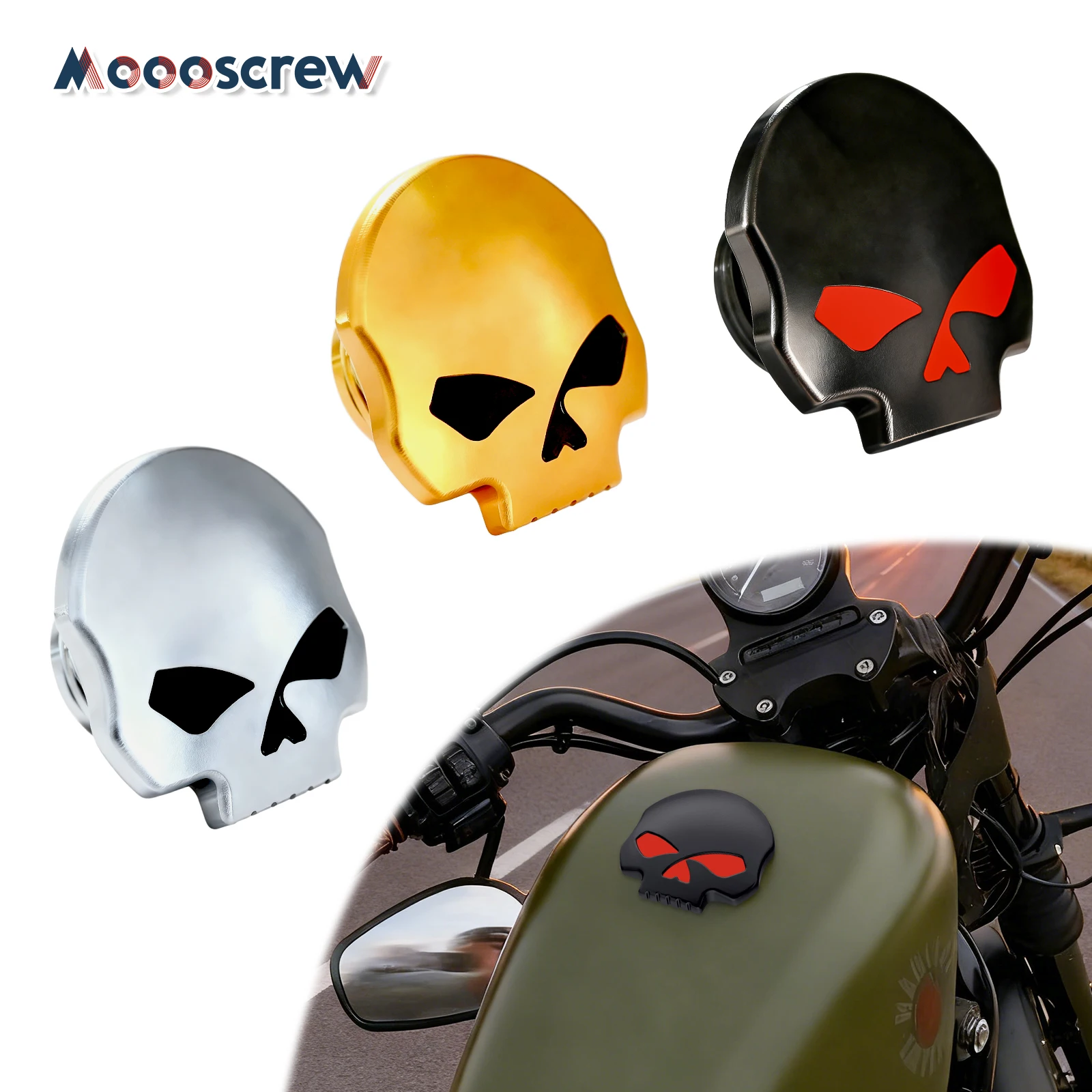 

Skull Fuel Tank Cap for Harley CNC Aluminum Gas Cap Motorcycle Skull Design Oil Cap Harley Davidson Custom Accessories