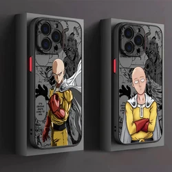 Anime One Punch Man Comics Frosted Translucent For Apple iPhone 15 14 13 12 11 XS XR X 8 7 SE Pro Max Plus Mini Soft Phone Case