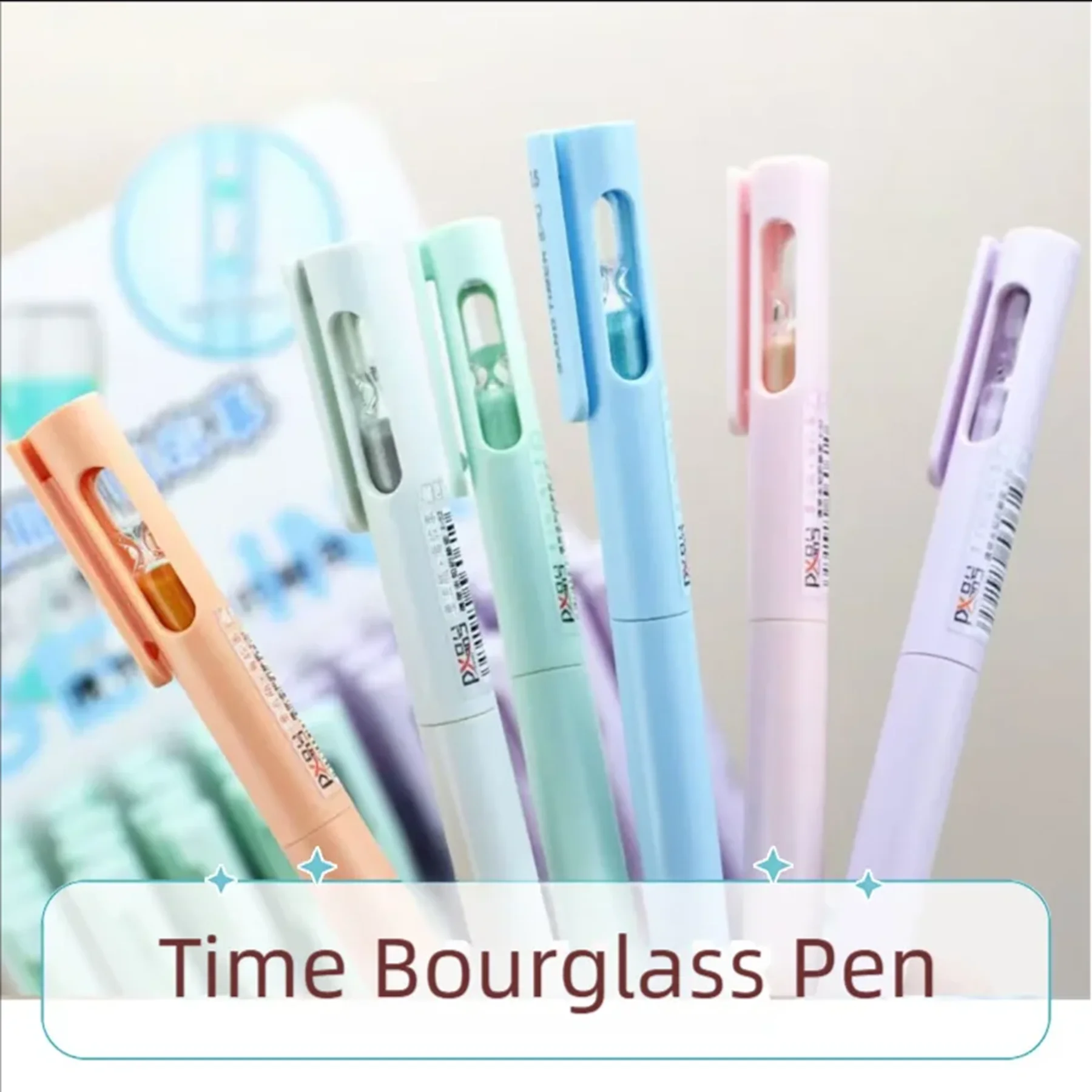 

Color time hourglass rotating gel pen student simple quick-drying brush question pen ST black pen 0.5mm creative signature pen