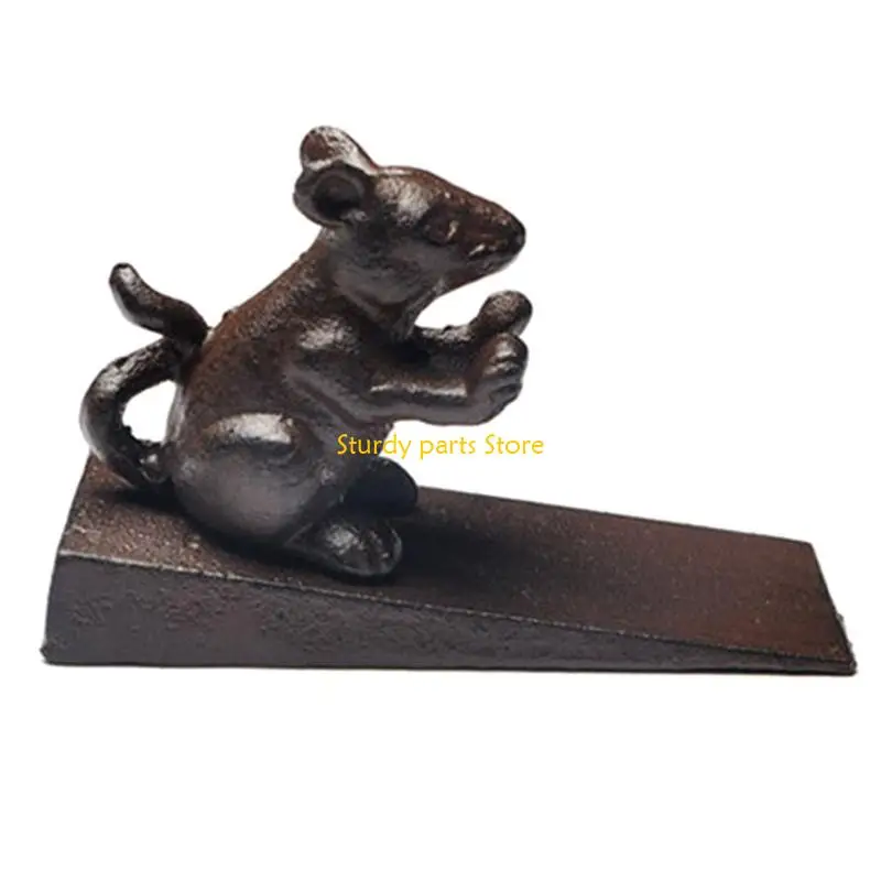 

97QC Cast Iron Animal Shaped Door Stop Anti-collision Retro Decor Door Stopper Safety Guard With Felt Bottom Cushion