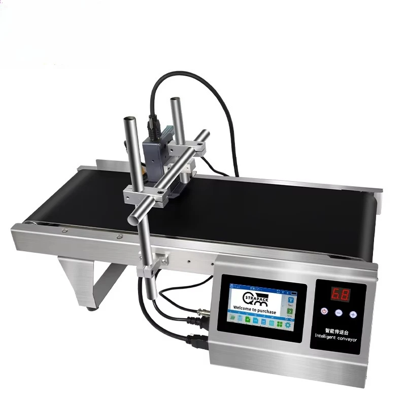 Industrial automatic on-line inkjet printer on ZJL plastic bag cartons for valid period marking barcodes in conveyor belts