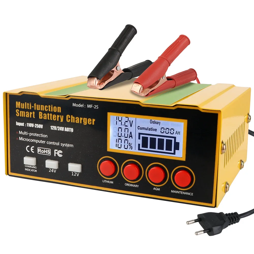 

Intelligent Pulse Repair Battery Charger 220W 12V12A 24V8.5A AGM Car Battery Charger LED Display Truck Motorcycle Charger