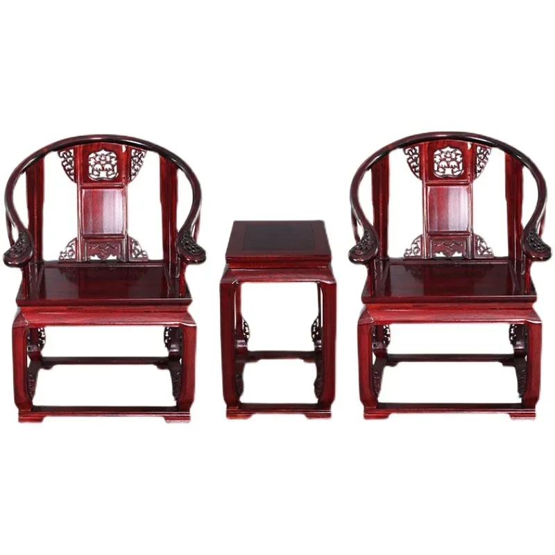 

Taishi chair armchair three-piece set, elm dining chair solid wood Chinese antique tea official hat palace