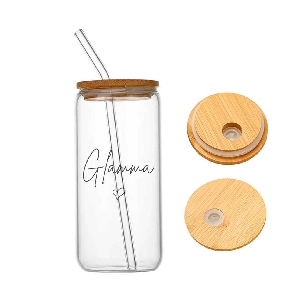 

Glamma Glass For Heat Resistant High Drinking Cup With Straws Lids 16 oz