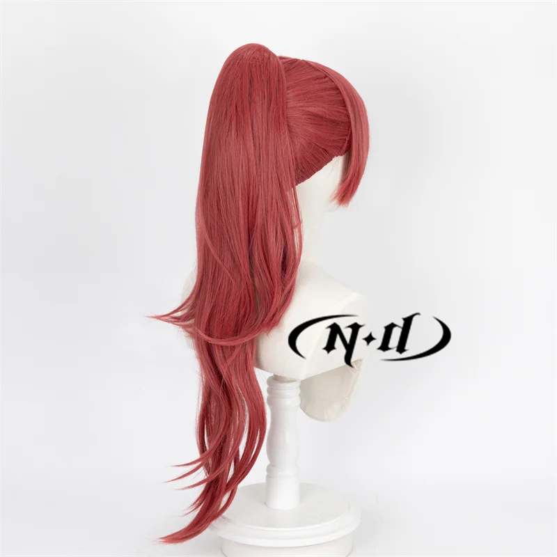 ND Sakura Kyouko Cosplay Wigs Anime Puella Magi Madoka Magica Cosplay Long Raspberry Red Hair Wigs for Comic Con Coser Synthetic