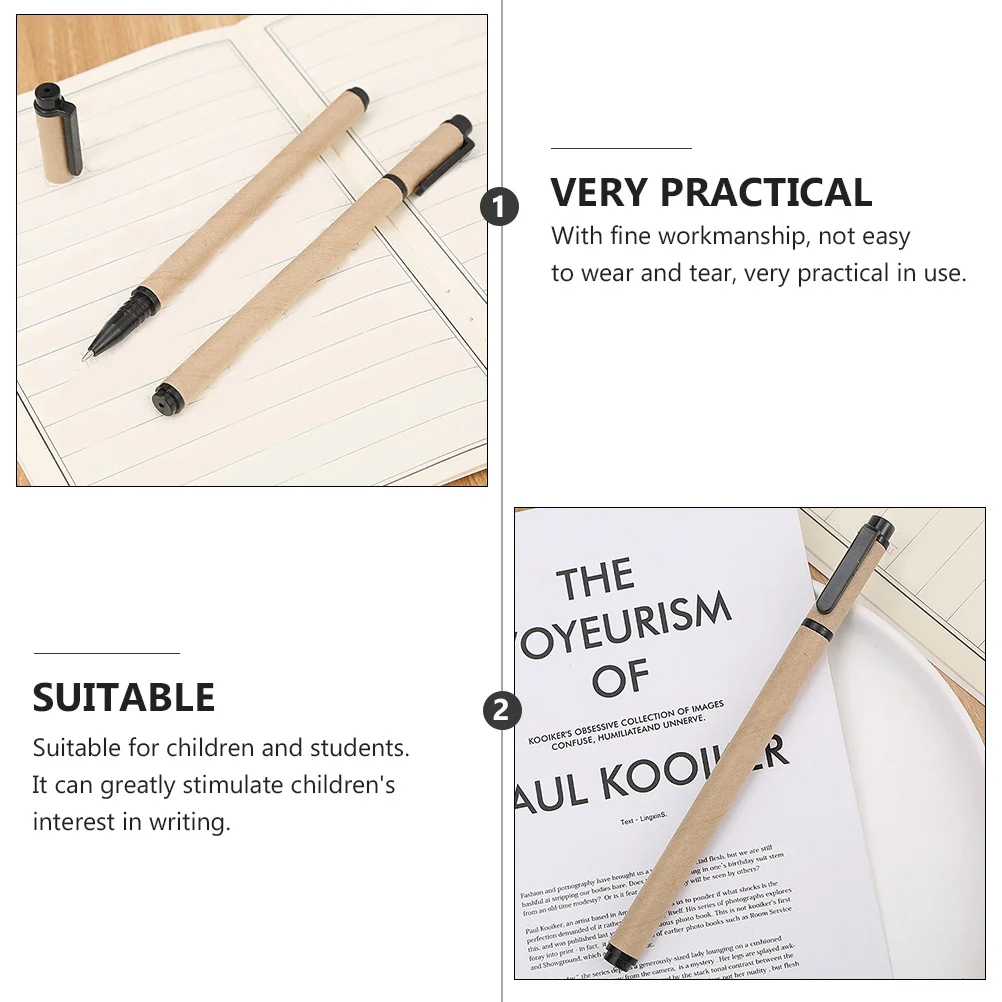 

12Pcs Sign Pens Creative Kraft Paper Shell Pen Set Suitable for Students Smooth Writing Gel Pens