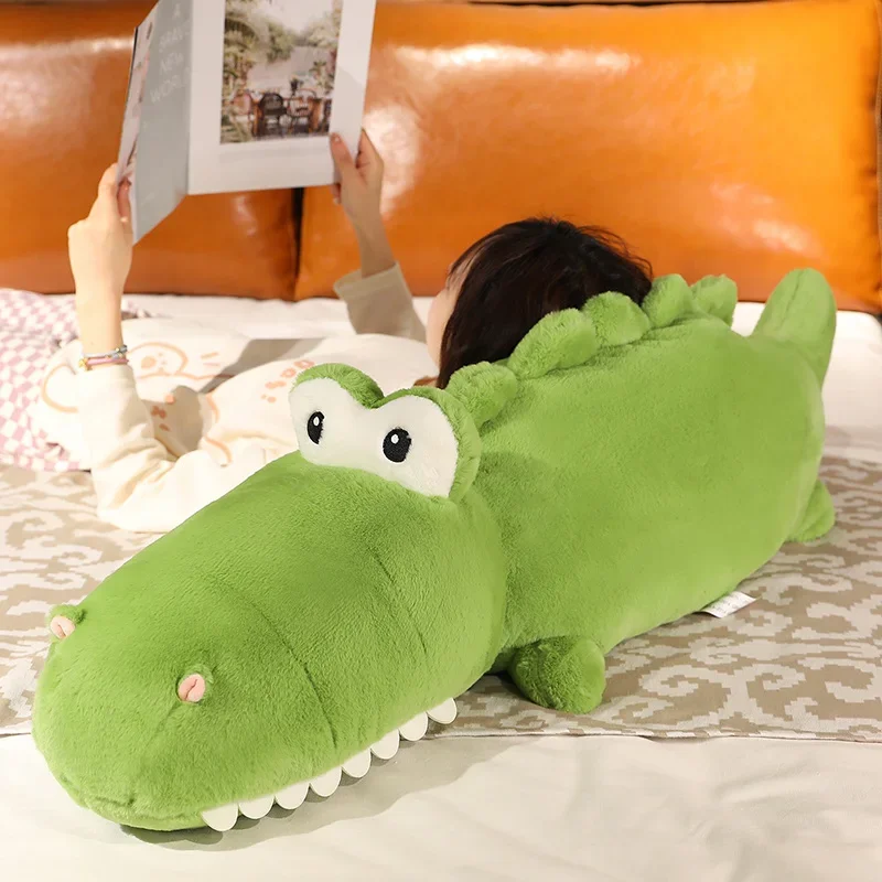 Gigante animal de pelúcia vida real jacaré brinquedo de pelúcia simulação crocodilo bonecas kawaii ceative nap travesseiro para crianças presentes de natal