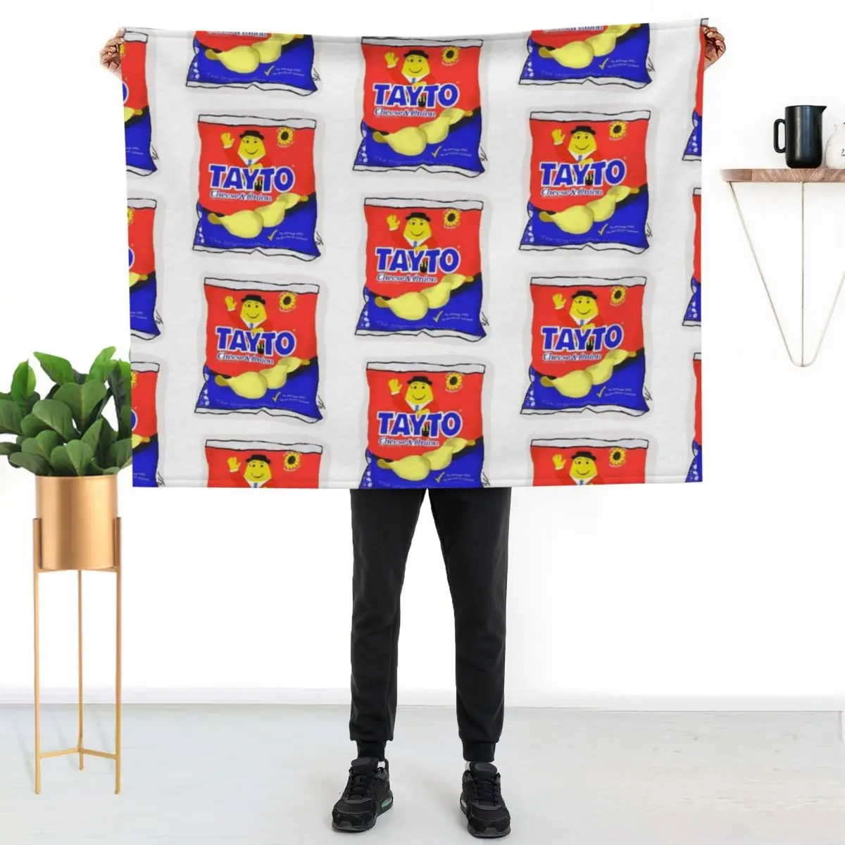 

Tayto cheese and onion Irish Throw Blanket Flannel Fleece Soft Warm Throw Blanket