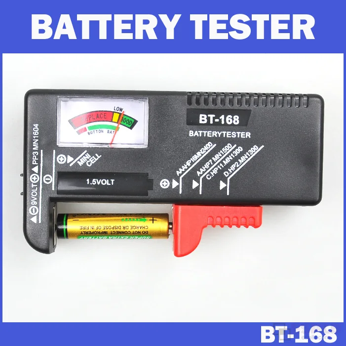 BT-168 AA/AAA/C/D/9V/1.5V batteries Universal Button Cell Battery Colour Coded Meter Indicate Volt Tester Checker BT168 Power