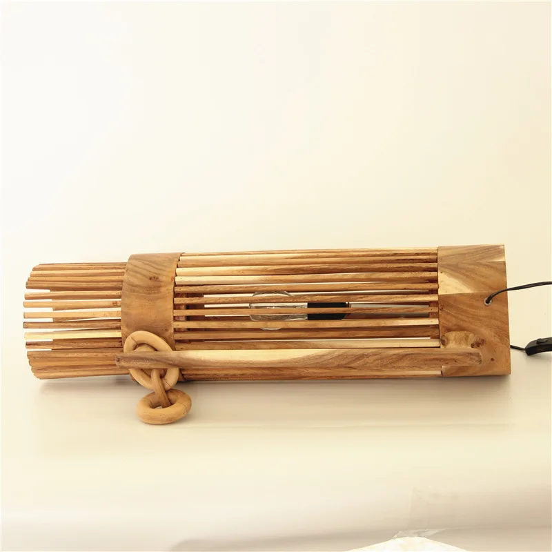 Lámpara de pie artesanal de nogal hecha a mano, lámpara decorativa para cama y desayuno, cafetería, hotel