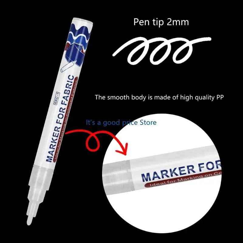 

Permanent Fabric Pen 2mm Line Wide Quick Dry Water Resistant White Fabric Marker for Clothing Bag Shoe Coloring Drawing